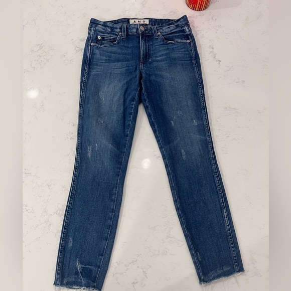 AMO Denim - AMO Denim Stix Crop in Sweetheart Size 26 Frayed Hem